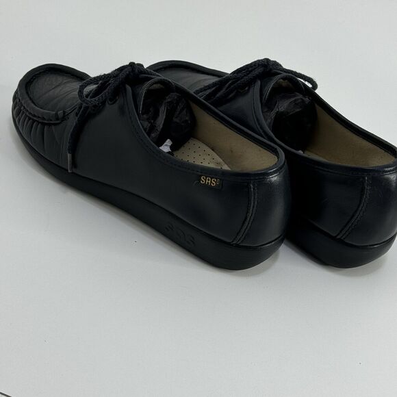 Vintage SAS Siesta Women Leather Comfort Shoes Navy Mock Toe Lace Up Sz 7.5 - Picture 7 of 11